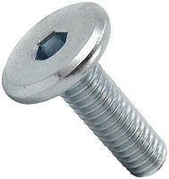 Винт мебельный с плоской головкой и внутренним шестигранником М6х12 мм DIN 7420, оцинкованная сталь Винт мебельный с плоской головкой и внутренним шестигранником М6х12 мм DIN 7420, оцинкованная сталь