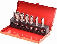 Набор корончатых сверл по металлу 12-22 мм, 7шт HSS-G Ruko 108820, с хвостовиком Weldon 3/4" Набор корончатых сверл по металлу 12-22 мм, 7шт HSS-G Ruko 108820, с хвостовиком Weldon 3/4"