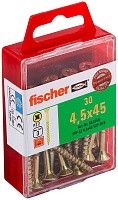Саморез потай 4,5х45 мм Fischer FPF-SZ YZP 653958, неполная резьба, желтый цинк (30 шт) Саморез потай 4,5х45 мм Fischer FPF-SZ YZP 653958, неполная резьба, желтый цинк (30 шт)