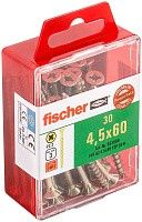 Саморез потай 4,5х60 мм Fischer FPF-SZ YZP 653960, неполная резьба, желтый цинк (30 шт) Саморез потай 4,5х60 мм Fischer FPF-SZ YZP 653960, неполная резьба, желтый цинк (30 шт)