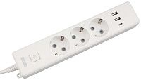 Удлинитель 3 розетки 3 USB-порта Power Cube PC-5-2M, белый Удлинитель 3 розетки 3 USB-порта Power Cube PC-5-2M, белый