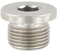 Пробка-заглушка дюймовая G 1 1/4" с буртом и внутренним шестигранником DIN 908, нержавеющая сталь А2 Пробка-заглушка дюймовая G 1 1/4" с буртом и внутренним шестигранником DIN 908, нержавеющая сталь А2