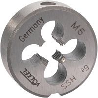 Плашка М6х1 мм HSS 6e Volkel DIN EN 22568 27509, метрическая резьба Плашка М6х1 мм HSS 6e Volkel DIN EN 22568 27509, метрическая резьба