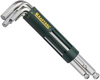 Набор ключей имбусовых удлиненных с шаром Hex Kraftool Expert 27431-2, 8 шт, хромомолибденовая сталь Набор ключей имбусовых удлиненных с шаром Hex Kraftool Expert 27431-2, 8 шт, хромомолибденовая сталь