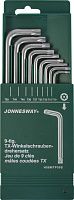 Комплект имбусовых ключей TORX (T10TR-T50TR) с центрированным штифтом Jonnesway H08MTP09S, 9 штук Комплект имбусовых ключей TORX (T10TR-T50TR) с центрированным штифтом Jonnesway H08MTP09S, 9 штук