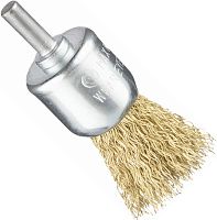 Щетка концевая гофрированная для дрели Профоснастка Эксперт, латунированная сталь Щетка концевая гофрированная для дрели Профоснастка Эксперт, латунированная сталь