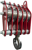 Блок полиспаста с петлей БП-5-80, 5 роликов Блок полиспаста с петлей БП-5-80, 5 роликов