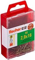 Саморез потай 2х16 мм Fischer FPF-SZ YZF 653916, полная резьба, желтый цинк (50 шт) Саморез потай 2х16 мм Fischer FPF-SZ YZF 653916, полная резьба, желтый цинк (50 шт)