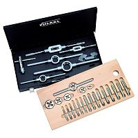 Набор метчиков и плашек BSW 1/8"-1/2" HSS-G Volkel V48030, 36 предметов Набор метчиков и плашек BSW 1/8"-1/2" HSS-G Volkel V48030, 36 предметов