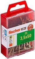 Саморез потай 3,5х50 мм Fischer FPF-SZ YZP 653938, неполная резьба, желтый цинк (25 шт) Саморез потай 3,5х50 мм Fischer FPF-SZ YZP 653938, неполная резьба, желтый цинк (25 шт)