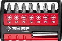 Набор бит с адаптером MX-8 ЗУБР 26089-H8, CR-V, 8 предметов Набор бит с адаптером MX-8 ЗУБР 26089-H8, CR-V, 8 предметов