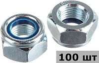 Гайка самоконтрящаяся с нейлоновой вставкой М8 DIN 985, класс прочности 8, оцинкованная сталь (100 шт) Гайка самоконтрящаяся с нейлоновой вставкой М8 DIN 985, класс прочности 8, оцинкованная сталь (100 шт)
