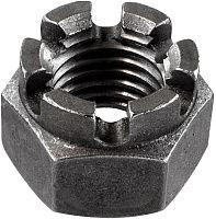 Гайка корончатая М14 DIN 935, класс прочности 6, сталь без покрытия Гайка корончатая М14 DIN 935, класс прочности 6, сталь без покрытия