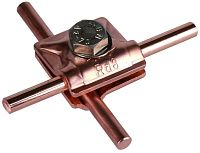 MV-клемма с 6-гранным винтом и пружинной шайбой, Rd=8 мм, вариант B DEHN 390557, медь MV-клемма с 6-гранным винтом и пружинной шайбой, Rd=8 мм, вариант B DEHN 390557, медь