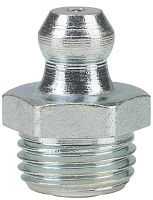 Пресс-масленка прямая DIN 71412 с конической головкой и дюймовой резьбой, оцинкованная сталь Пресс-масленка прямая DIN 71412 с конической головкой и дюймовой резьбой, оцинкованная сталь