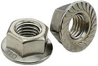 Гайка с фланцем и насечкой М5 DIN 6923, нержавеющая сталь А4-80 Гайка с фланцем и насечкой М5 DIN 6923, нержавеющая сталь А4-80