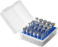 Набор мини-насадок алмазных с хвостовиком 3 мм для гравера ЗУБР 33383-H50, 50 предметов в боксе Набор мини-насадок алмазных с хвостовиком 3 мм для гравера ЗУБР 33383-H50, 50 предметов в боксе