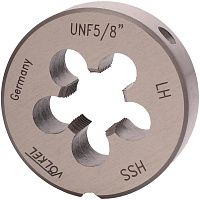 Плашка UNF 1/2" HSS DIN EN 22568 Volkel 24222, левая мелкая дюймовая резьба Плашка UNF 1/2" HSS DIN EN 22568 Volkel 24222, левая мелкая дюймовая резьба