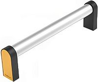 Ручка дверная 180х20 мм M22, серебро с черно-оранжевой ножкой, алюминиевый сплав Ручка дверная 180х20 мм M22, серебро с черно-оранжевой ножкой, алюминиевый сплав