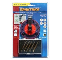 Набор алмазных коронок по керамограниту 4-12 мм, 5 шт с кондуктором, ПРАКТИКА 034-687 Набор алмазных коронок по керамограниту 4-12 мм, 5 шт с кондуктором, ПРАКТИКА 034-687