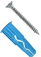 Дюбель универсальный 8х32 с шурупом Multi plug Европартнер синий 50 шт, нейлон Дюбель универсальный 8х32 с шурупом Multi plug Европартнер синий 50 шт, нейлон