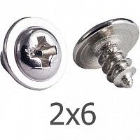 Шуруп 2х6 с прессшайбой и острым концом, оцинкованная сталь Шуруп 2х6 с прессшайбой и острым концом, оцинкованная сталь