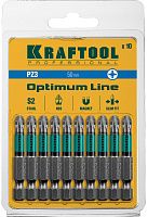 Набор бит PZ3 50 мм Optimum Kraftool 26124-3-50-10, 10 шт Набор бит PZ3 50 мм Optimum Kraftool 26124-3-50-10, 10 шт