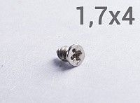 Шуруп 1,7х4 с потайной головкой и острым концом (цинк) Шуруп 1,7х4 с потайной головкой и острым концом (цинк)