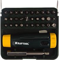 Отвертка реверсивная с насадками Kraftool Kompakt-32 26142-H32, 32 предмета в кейсе Отвертка реверсивная с насадками Kraftool Kompakt-32 26142-H32, 32 предмета в кейсе