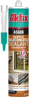 Герметик акриловый силиконизированный 310 мл Akfix AS606 AA001, белый Герметик акриловый силиконизированный 310 мл Akfix AS606 AA001, белый