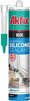 Герметик силиконовый универсальный 280 мл Akfix 100E SA043, черный Герметик силиконовый универсальный 280 мл Akfix 100E SA043, черный