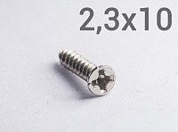 Шуруп 2,3х10 с потайной головкой и острым концом (цинк) Шуруп 2,3х10 с потайной головкой и острым концом (цинк)