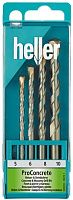 Набор сверл по бетону и камню 5-10 мм, 4 шт Heller ProConcrete 16873 Набор сверл по бетону и камню 5-10 мм, 4 шт Heller ProConcrete 16873