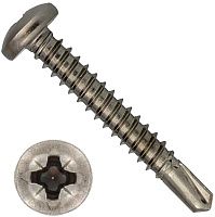 Саморез с буром и полукруглой головкой 3,9х32 DIN 7504 M (N) шлиц PZ, нержавеющая сталь А2 Саморез с буром и полукруглой головкой 3,9х32 DIN 7504 M (N) шлиц PZ, нержавеющая сталь А2