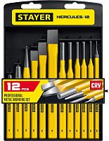 Набор зубил и кернеров в пластиковом держателе Hercules Professional Stayer 21077-H12, 12 шт Набор зубил и кернеров в пластиковом держателе Hercules Professional Stayer 21077-H12, 12 шт