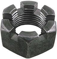 Гайка корончатая М5 DIN 935, класс прочности 6, сталь без покрытия Гайка корончатая М5 DIN 935, класс прочности 6, сталь без покрытия