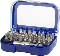 Набор бит SL, PH, PZ, TX, HEX длиной 25 мм, C1/4"с держателем Workpro WP200513, Cr-V, 31 предмет Набор бит SL, PH, PZ, TX, HEX длиной 25 мм, C1/4"с держателем Workpro WP200513, Cr-V, 31 предмет