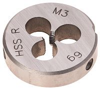 Плашка М3х0,5 мм DIN EN 22568 HSS Terrax by Ruko 237030TX Плашка М3х0,5 мм DIN EN 22568 HSS Terrax by Ruko 237030TX