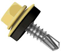 Саморез кровельный со сверлом 4,8х35 RAL 1004 золотисто-желтый Саморез кровельный со сверлом 4,8х35 RAL 1004 золотисто-желтый