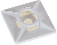 Площадка под хомут-стяжку самоклеящаяся 27х27 мм 15-0215, белая Площадка под хомут-стяжку самоклеящаяся 27х27 мм 15-0215, белая