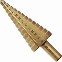 Сверло по металлу ступенчатое Волжский Инструмент, сталь Р6М5К5, в пластиковой упаковке Сверло по металлу ступенчатое Волжский Инструмент, сталь Р6М5К5, в пластиковой упаковке