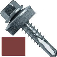 Винт самосверлящий по металлу 5,5х32 мм, с шайбой EPDM, SD 5 Fasty P15055320AMS, RAL 3011 коричнево-красный Винт самосверлящий по металлу 5,5х32 мм, с шайбой EPDM, SD 5 Fasty P15055320AMS, RAL 3011 коричнево-красный