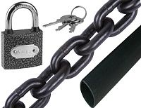 Противоугонная цепь 1м с замком, комплект - 6х18 мм / 6х38 мм (с термоусадкой) Противоугонная цепь 1м с замком, комплект - 6х18 мм / 6х38 мм (с термоусадкой)