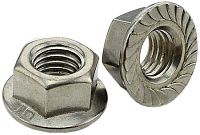 Гайка с фланцем и насечкой М8 DIN 6923, нержавеющая сталь А4-80 Гайка с фланцем и насечкой М8 DIN 6923, нержавеющая сталь А4-80