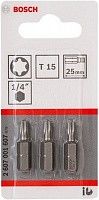 Набор бит TORX Т15 длина 25 мм Bosch 2607001607 Набор бит TORX Т15 длина 25 мм Bosch 2607001607