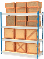 Стеллаж металлический до 300 кг, 4 полки Металл-завод МКФ 18764-2,0 2000х1830х760 мм Стеллаж металлический до 300 кг, 4 полки Металл-завод МКФ 18764-2,0 2000х1830х760 мм