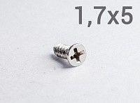 Шуруп 1,7х5 с потайной головкой и острым концом (цинк) Шуруп 1,7х5 с потайной головкой и острым концом (цинк)