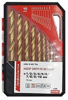 Набор сверл по металлу 1-10 мм HSS-G M2 TiN №52 Профоснастка 180201015, 10 шт Набор сверл по металлу 1-10 мм HSS-G M2 TiN №52 Профоснастка 180201015, 10 шт