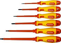 Набор диэлектрических отвёрток Kraftool X-Drive Electro 250088-H6, Cr-Mo, 6 предметов Набор диэлектрических отвёрток Kraftool X-Drive Electro 250088-H6, Cr-Mo, 6 предметов