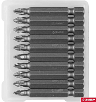 Набор кованых бит PZ1 50 мм Мастер ЗУБР 26003-1-50-10, 10 шт Набор кованых бит PZ1 50 мм Мастер ЗУБР 26003-1-50-10, 10 шт